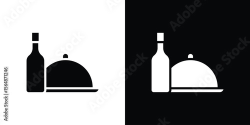Room service icon illustration doodle. Flat illustration vector set