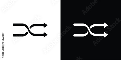 Shuffle icon illustration doodle. Flat illustration vector set