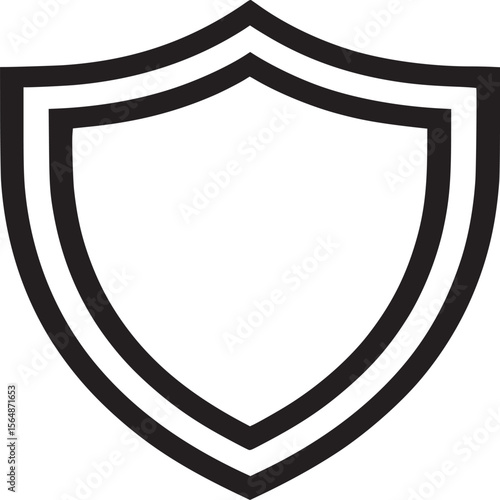 Shield security logo vector graphic protection safety guard defence secure icon design black and white art on transparent background