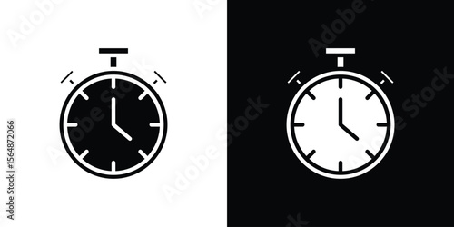 Stopwatch icon illustration doodle. Flat illustration vector set