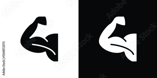 Strong arm icon illustration doodle. Flat illustration vector set