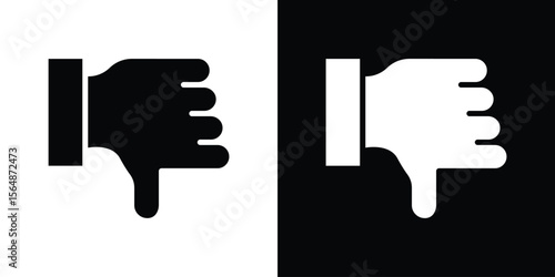 Thumb down icon illustration doodle. Flat illustration vector set