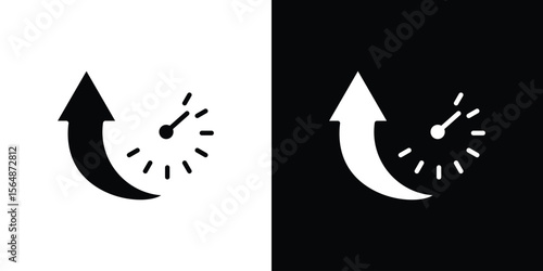 Uptime and downtime icon illustration doodle. Flat illustration vector set