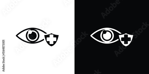 Vision insurance icon illustration doodle. Flat illustration vector set