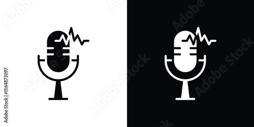 Voice recognition icon illustration doodle. Flat illustration vector set