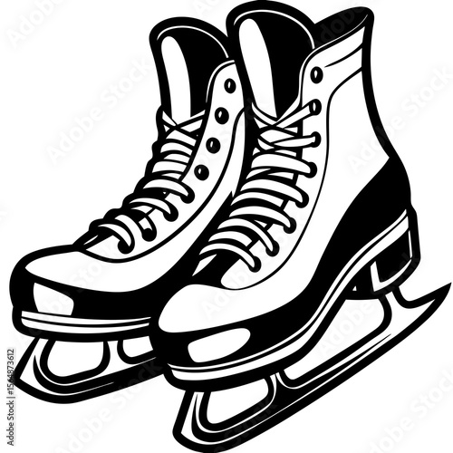 ice skates on white background