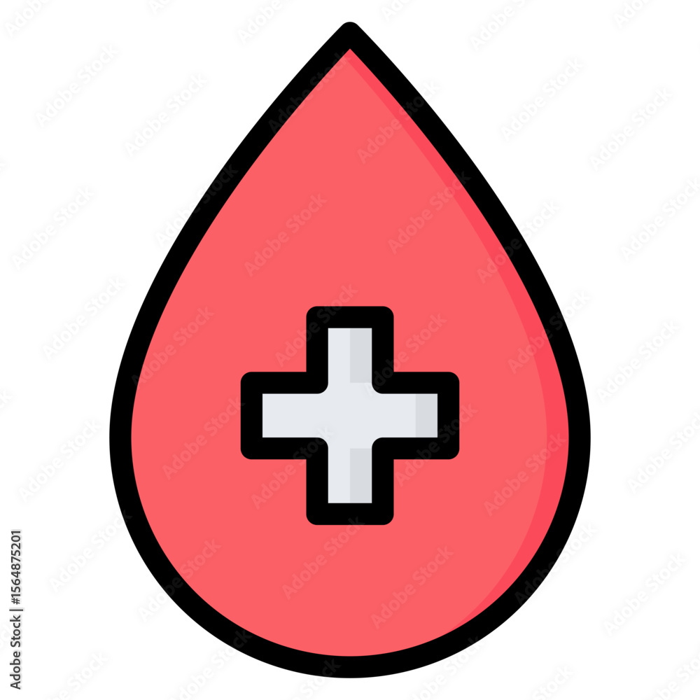 Fototapeta premium Blood Icon, Filled Line style icon vector illustration, Suitable for website, mobile app, print, presentation, infographic and any other project.
