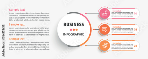 Business infographic template with 3 options or steps