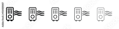 Air purifier icon web Vector collection in black strokes