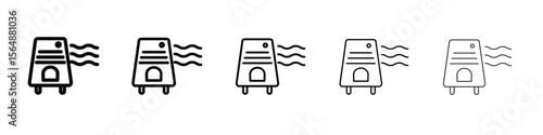 Air purifier icon web Vector collection in black strokes