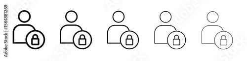 Authentication icon web Vector collection in black strokes