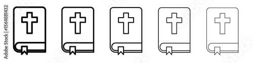 Bible icon web Vector collection in black strokes
