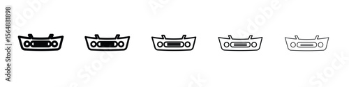Car bumper icon web Vector collection in black strokes