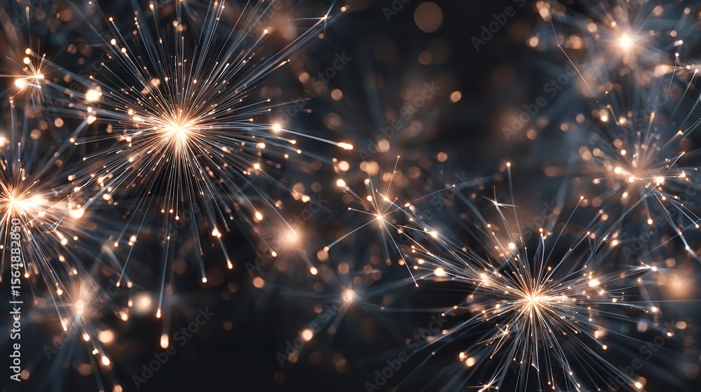 Fototapeta premium Ethereal sparklers dancing in the dark capturing moments of dazzling delight and festive celebration against a blurred
