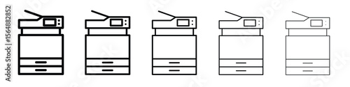 Copier icon web Vector collection in black strokes