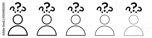 Curious human icon web Vector collection in black strokes