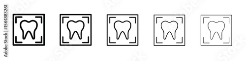 Dental X ray icon web Vector collection in black strokes
