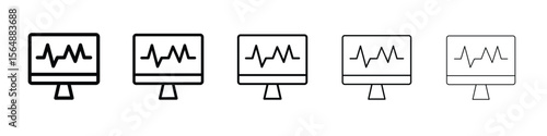 EKG monitor icon web Vector collection in black strokes