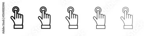 Finger control icon web Vector collection in black strokes
