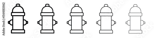 Fire hydrant icon web Vector collection in black strokes