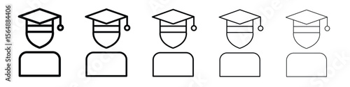 Graduated icon web Vector collection in black strokes