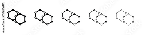 Graphene icon web Vector collection in black strokes