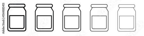 Jar icon web Vector collection in black strokes