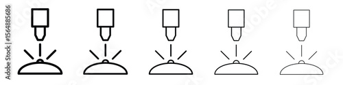 Laser machine icon web Vector collection in black strokes