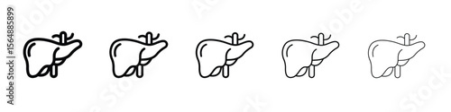 Liver icon web Vector collection in black strokes