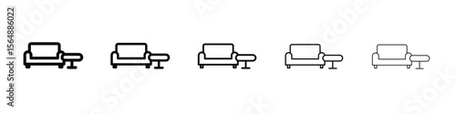 Lounge icon web Vector collection in black strokes