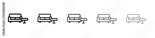 Lounge icon web Vector collection in black strokes
