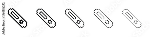 Mezuzah icon web Vector collection in black strokes