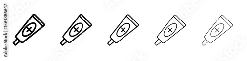 Ointment icon web Vector collection in black strokes