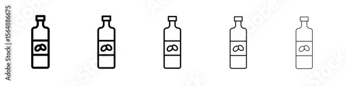 Olive oil icon web Vector collection in black strokes