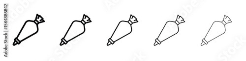 Pastry bag icon web Vector collection in black strokes