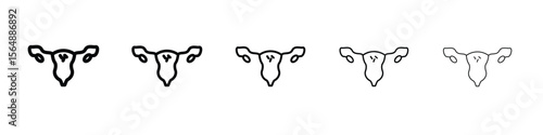 Pelvic inflammatory disease icon web Vector collection in black strokes