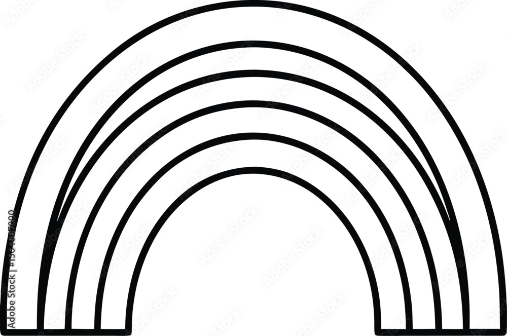 Obraz premium Simple Rainbow Arc Outline