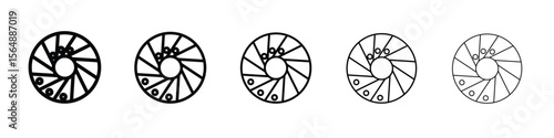 Perpetual motion icon web Vector collection in black strokes