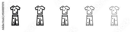 Pijama icon web Vector collection in black strokes