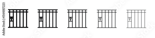 Prison icon web Vector collection in black strokes