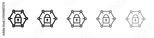 Private network icon web Vector collection in black strokes