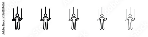 Puppet icon web Vector collection in black strokes