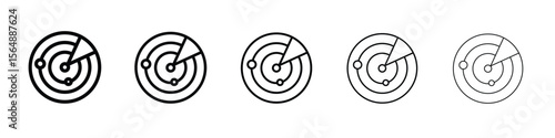 Radar detection icon web Vector collection in black strokes