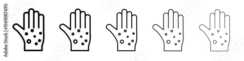 Rash hand icon web Vector collection in black strokes