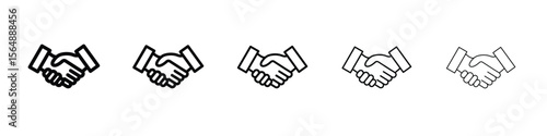 Shake hands icon web Vector collection in black strokes