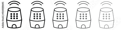 Smart speaker icon web Vector collection in black strokes