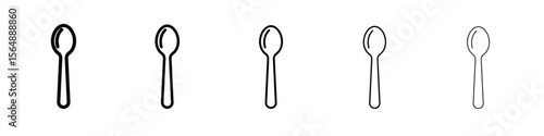 Spoon icon web Vector collection in black strokes
