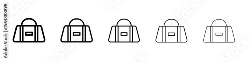 Sports bag icon web Vector collection in black strokes