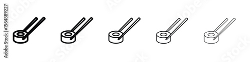Sushi icon web Vector collection in black strokes