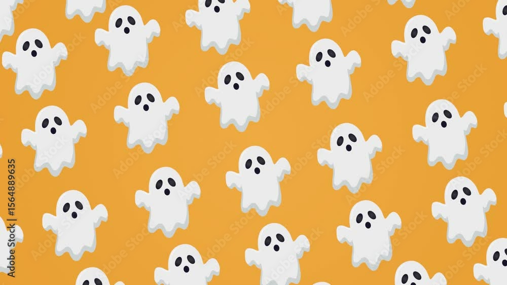 Halloween ghost seamless pattern background looping animation 4k Halloween ghost seamless pattern background looping animation 4k